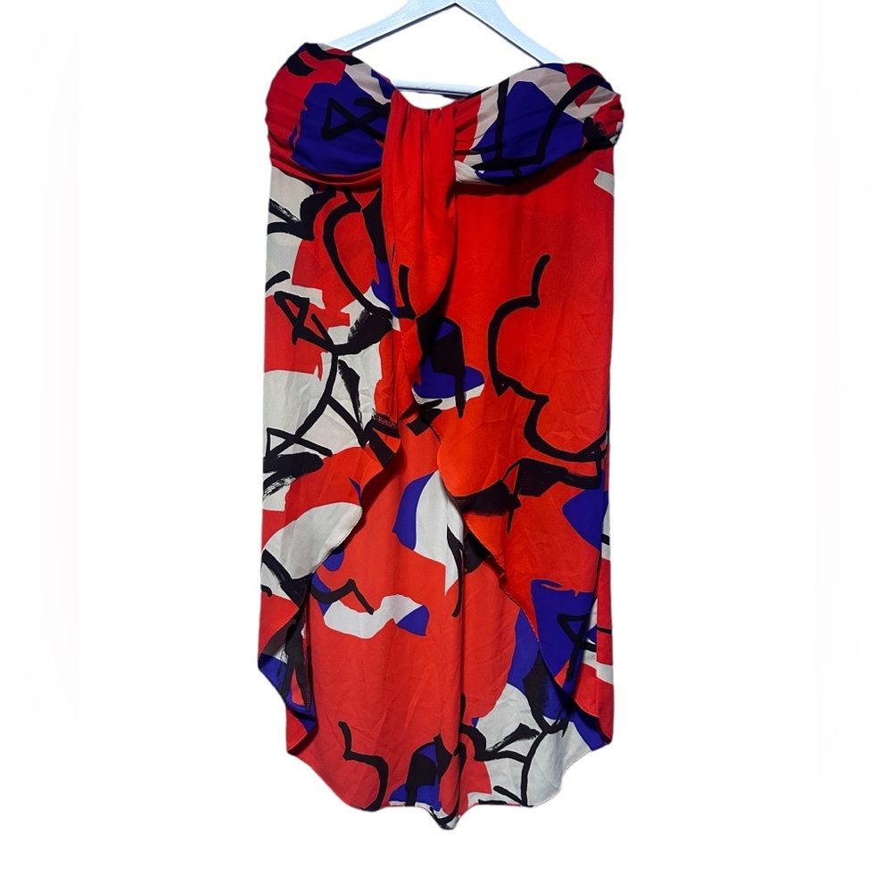 Abstract Print Flowy Swim Suit Cover Or Sexy Top Strapless Flowy Beautiful XL - Picture 4 of 15